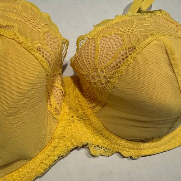 NEW Frederick's of Hollywood Karoline Contour Balconette Bra 32DD Yellow NWT - Picture 3 of 6